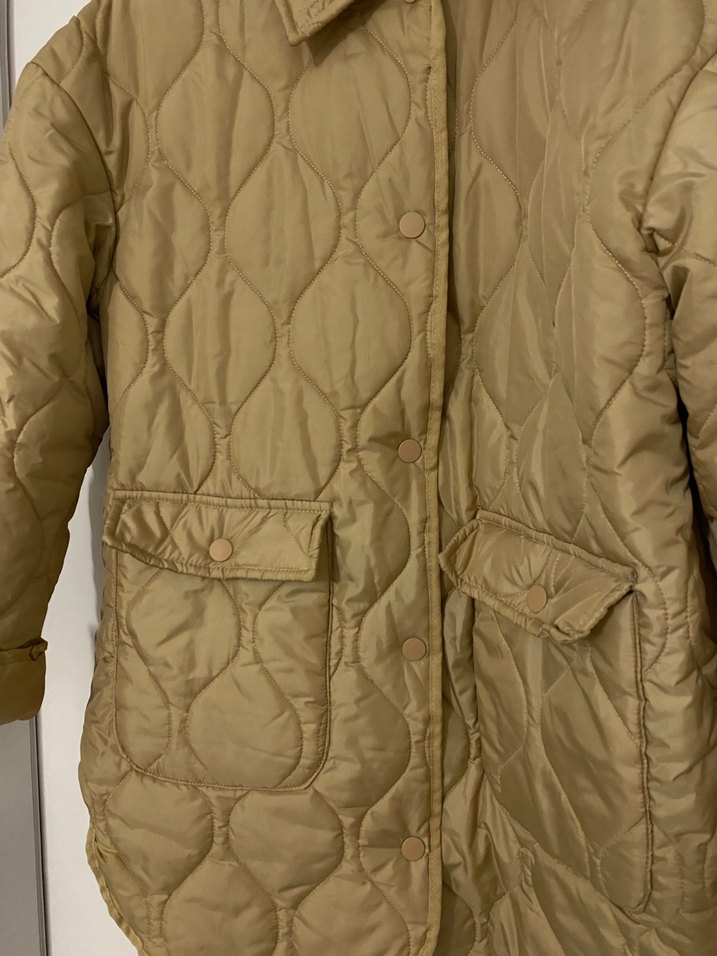 Düğmeli Bej Midi Kadın Ceket - Görsel 2