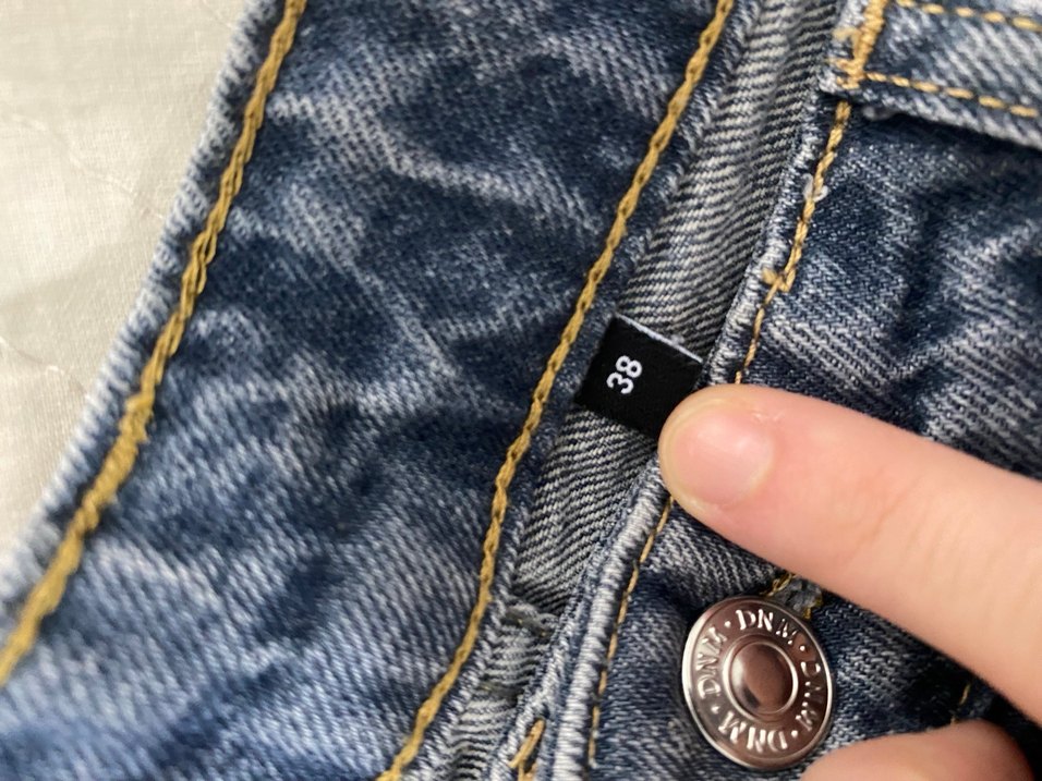 Düğmeli Mavi Kadın Kot Pantolon - Görsel 2