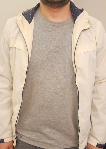 Erkek Beyaz Midi Boy Kapüşonlu Yağmurluk - Görsel 4