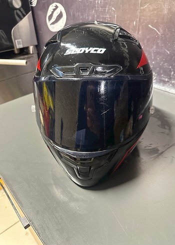 Kırmızı Baskılı Biker Motosiklet Kaskı - Görsel 3