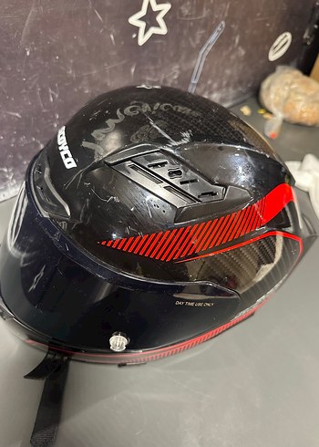 Kırmızı Baskılı Biker Motosiklet Kaskı - Görsel 4