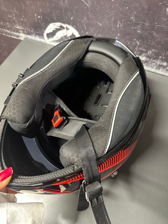 Kırmızı Baskılı Biker Motosiklet Kaskı - Görsel 5