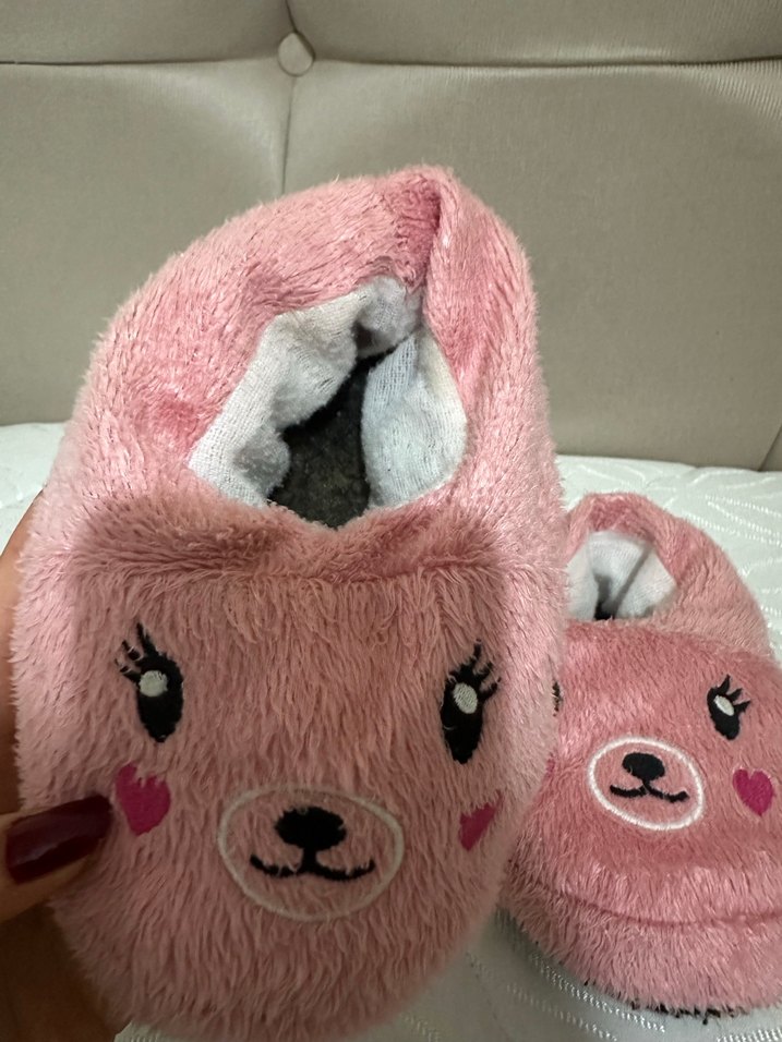 Kız Çocuk Nakışlı Pembe Sıcak Terlik - Görsel 2