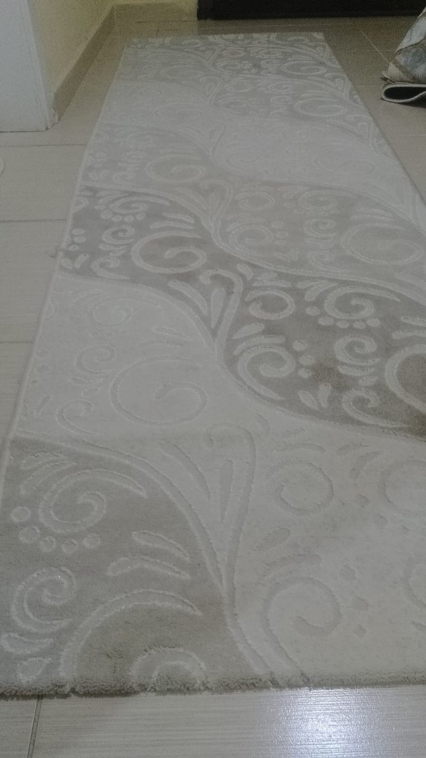 Beyaz Gri Desenli Halı - Görsel 2