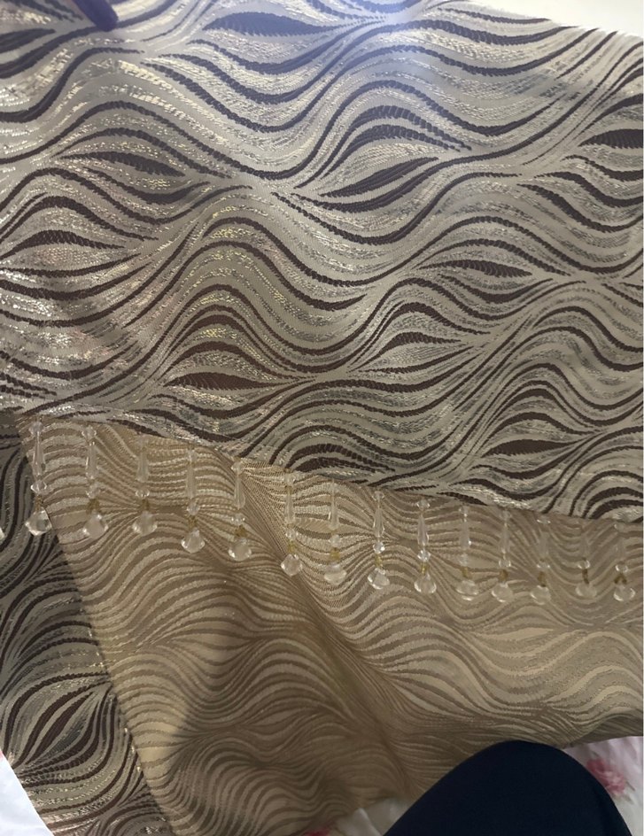 Bej Renkli Yılan Desenli Modern Perde 2 li fiyatı - Görsel 2