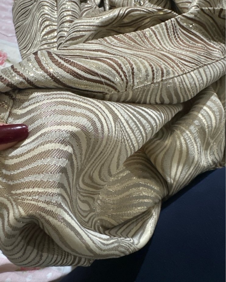 Bej Renkli Yılan Desenli Modern Perde 2 li fiyatı - Görsel 4