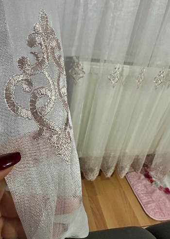 Nakışlı Beyaz Tül Perde en 3 boy 2.5 - Görsel 3