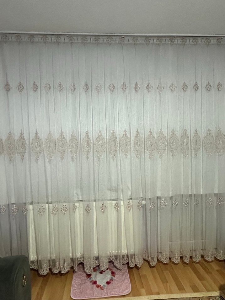 Nakışlı Beyaz Tül Perde en 3 boy 2.5 - Görsel 2