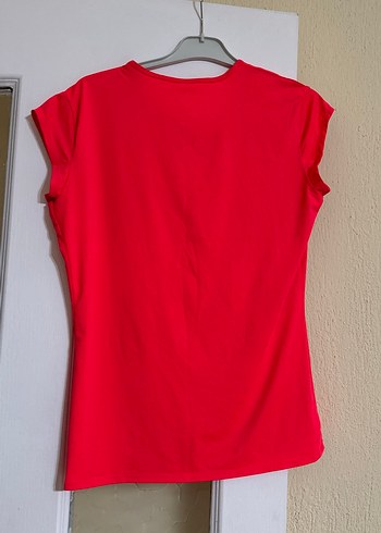 Kırmızı V Yaka Hamile Kısa Kollu Gömlek - Görsel 2