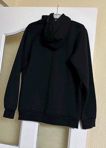 Kadın Siyah Kapüşonlu Salaş Sweatshirt - Görsel 3