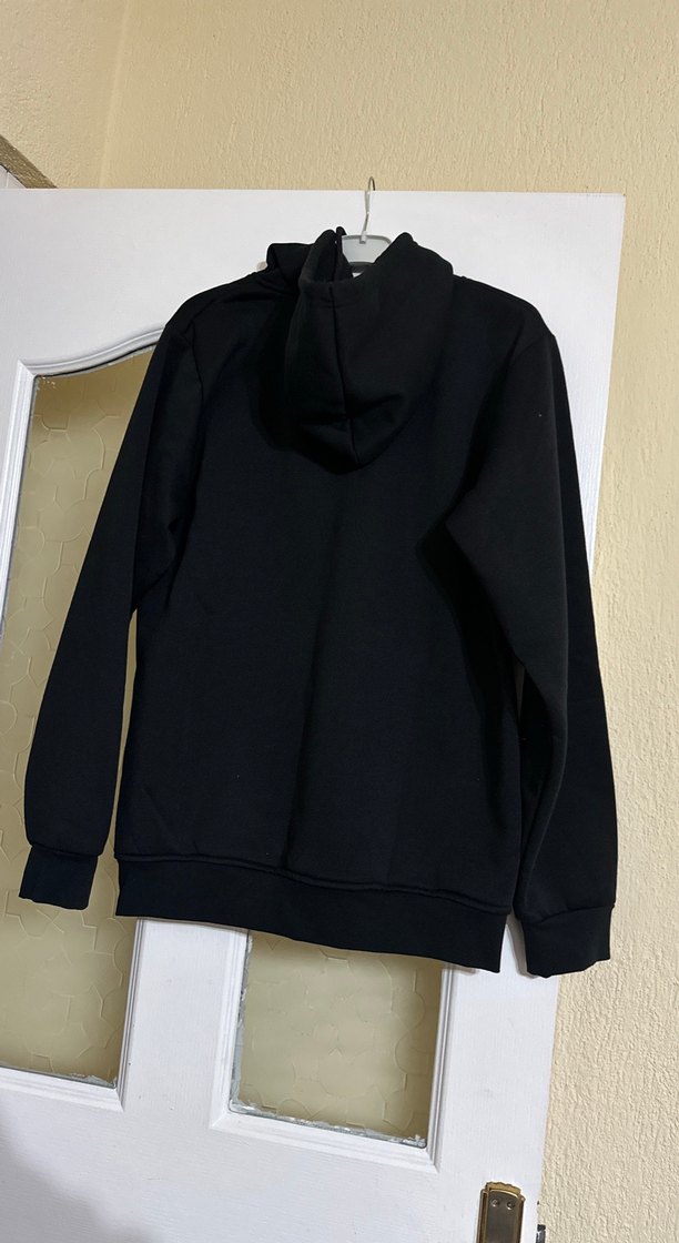 Kadın Siyah Kapüşonlu Salaş Sweatshirt - Görsel 3