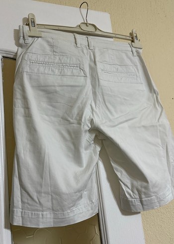 Beyaz Mini Pamuklu Şort - Görsel 2