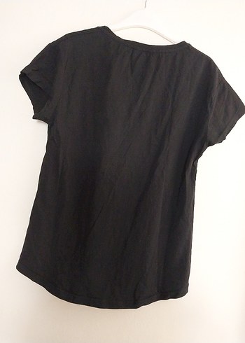 Renkli panç Siyah Mini Tişört Velcro Detaylı - Görsel 4