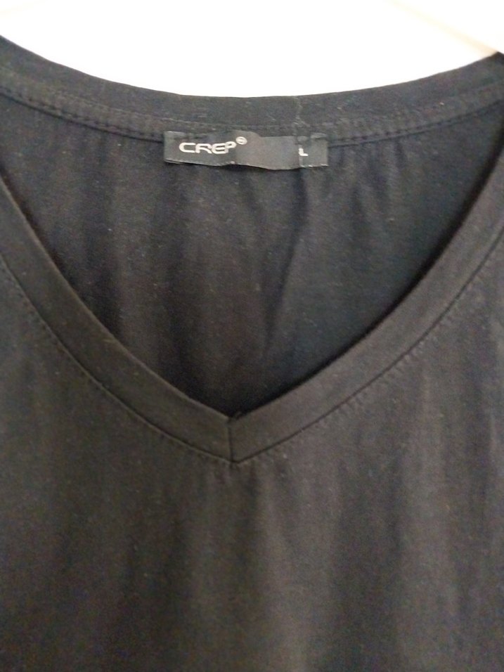 Renkli panç Siyah Mini Tişört Velcro Detaylı - Görsel 2