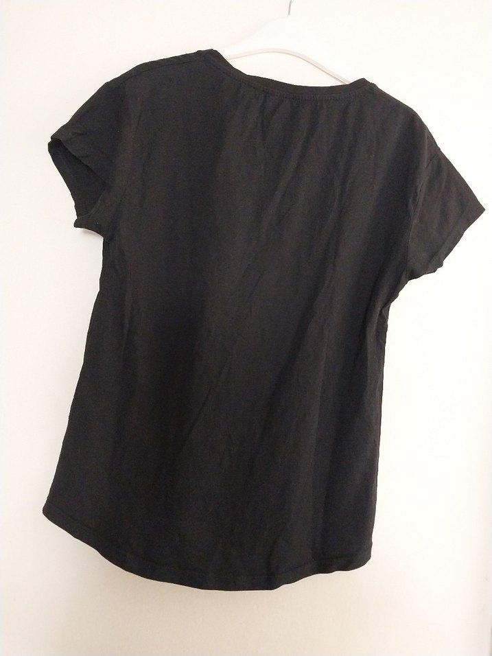 Renkli panç Siyah Mini Tişört Velcro Detaylı - Görsel 4