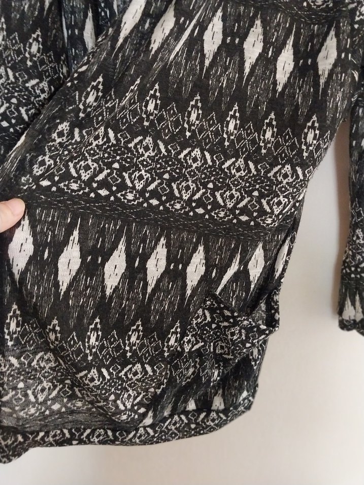 Bohem Gri Batik Desenli Kadın Hırka - Görsel 3