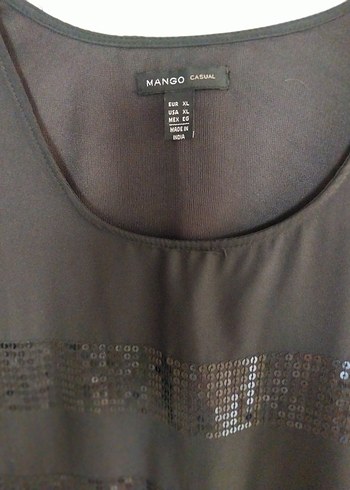 Mango Siyah İşlemeli Boncuklu Midi Elbise