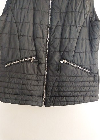 Siyah Fermuarlı Kadın Yelek - Görsel 2