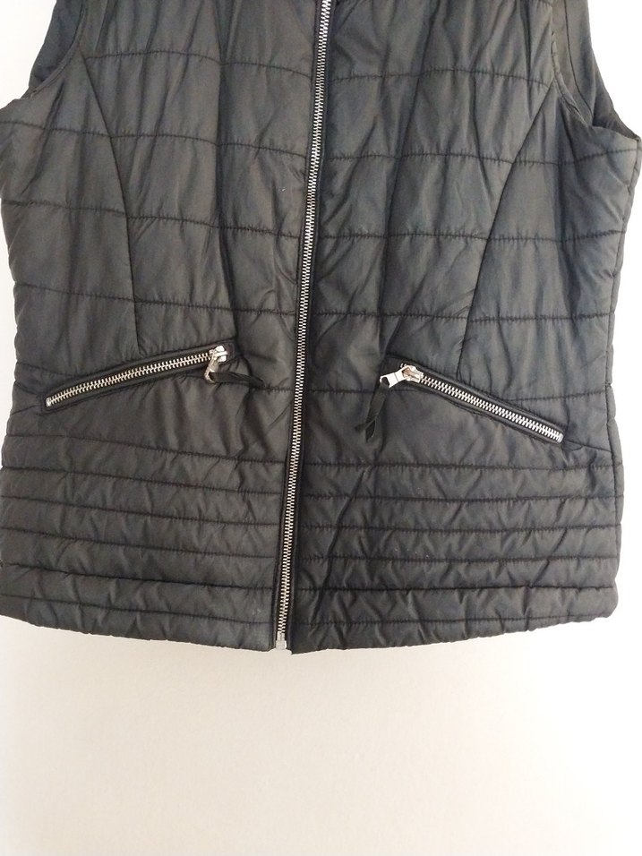 Siyah Fermuarlı Kadın Yelek - Görsel 2