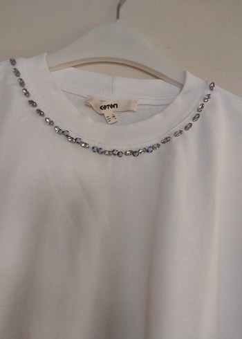 Beyaz Kadın Mini Crop Tişört - Görsel 2