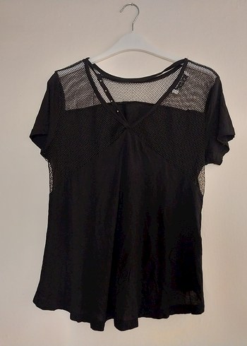 Siyah V Yaka Kısa Kollu Mini Bluz - Görsel 4