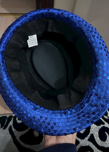 Diğer Mavi Payetli Ruffle çocuk Şapka