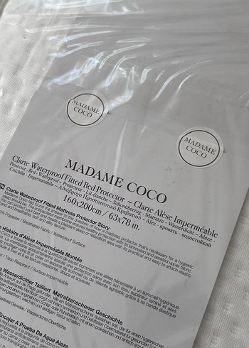 Beden beyaz Renk Madame Coco Su Geçirmez Baskılı Yatak Koruyucu 160x200 cm