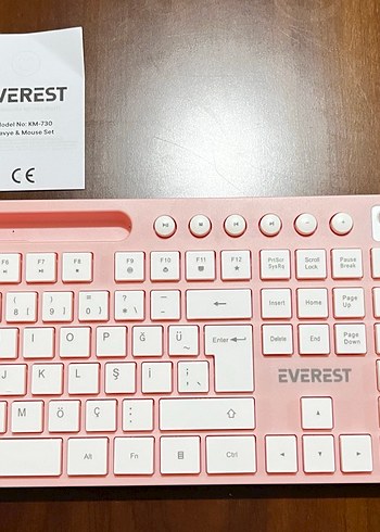 Everest KM-730 Pembe Klavye & Mouse Seti - Görsel 2