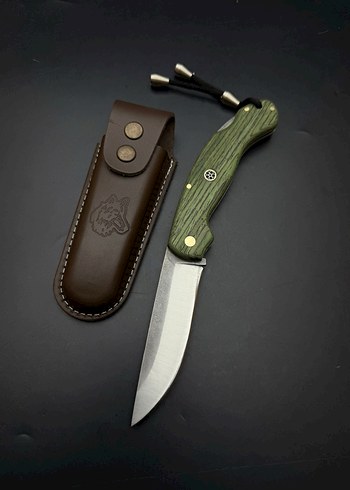 Siyah Katlanır Bıçak ve Deri Kılıf - Görsel 3