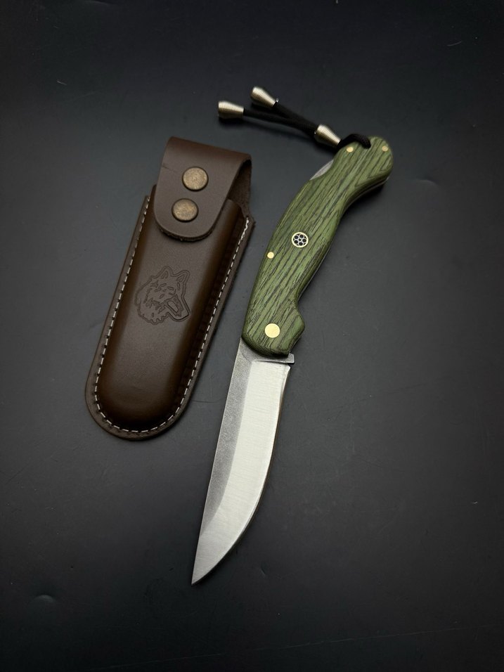 Siyah Katlanır Bıçak ve Deri Kılıf - Görsel 3