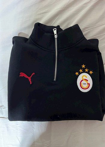 Siyah Fermuarlı GALATASARAYLI Spor Sweatshirt - Görsel 4