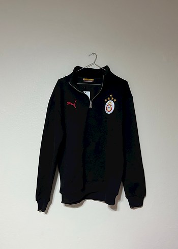 Siyah Fermuarlı GALATASARAYLI Spor Sweatshirt - Görsel 2