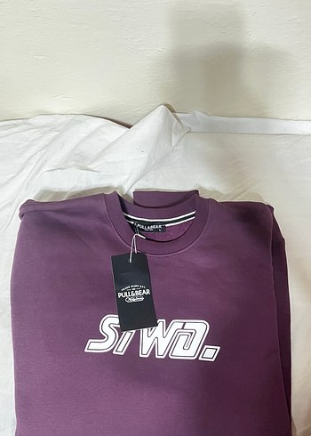 Mor Baskılı Oversize Sweatshirt - Görsel 3