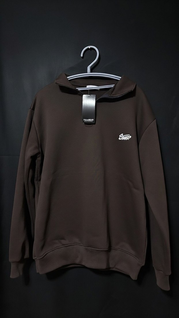 Kahverengi Fermuarlı Erkek Sweatshirt - Görsel 2