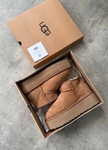 36 Beden kahverengi Renk UGG mini platform taba 