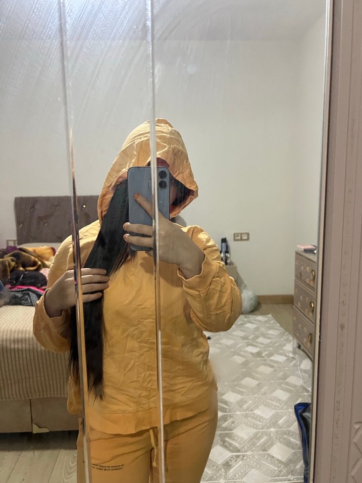 Sarı Kadın Uzun Kollu Rahat Eşofman Takımı - Görsel 5