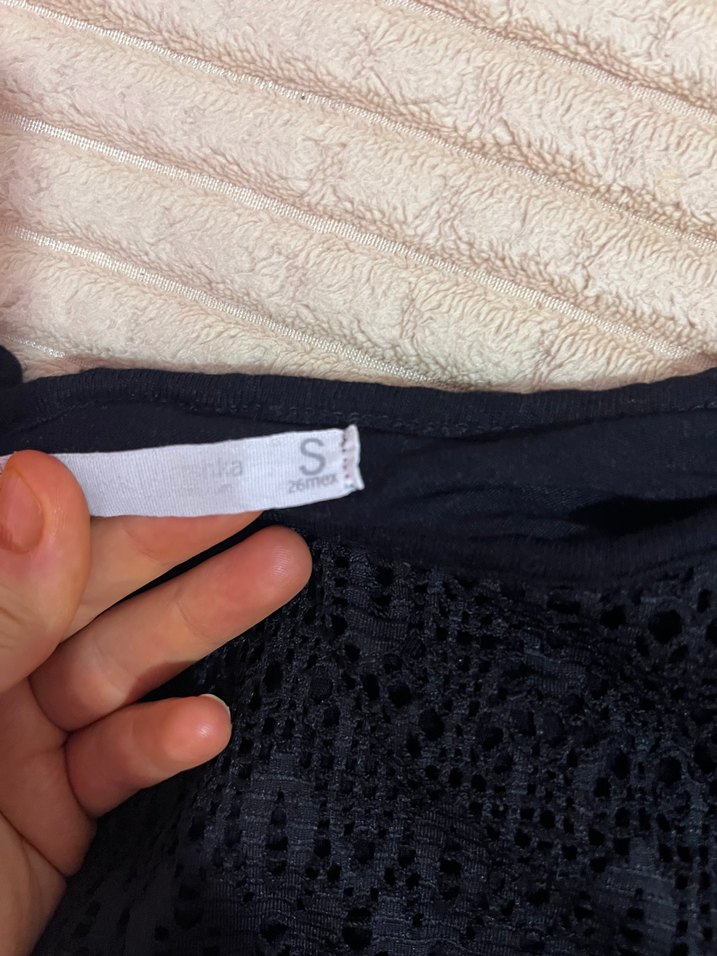 Siyah dantel crop - Görsel 4