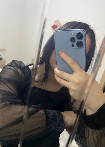 Şeffaf Kollu Siyah Gotik Düğünlük pullu Uzun Elbise - Görsel 5