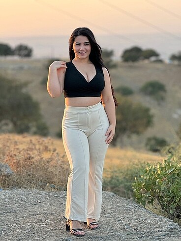 Crop pantolon takım
