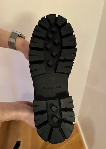 Massimo Dutti Siyah Deri Kadın Çizme - Görsel 4