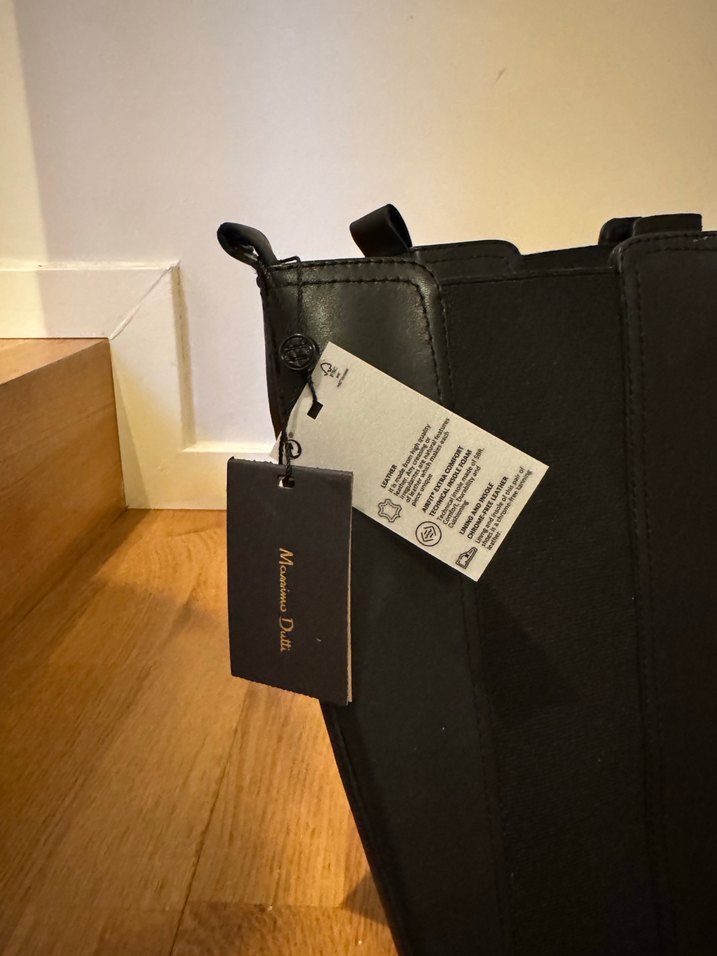 Massimo Dutti Siyah Deri Kadın Çizme - Görsel 3