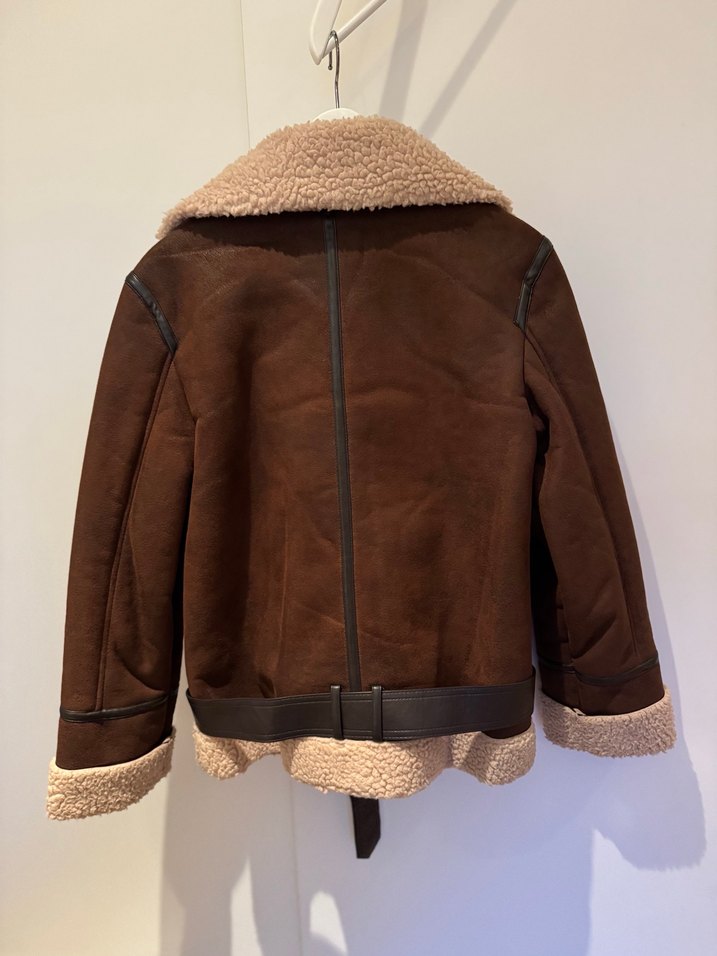 Zara Kahverengi Süet Kemerli Kadın Ceket - Görsel 2