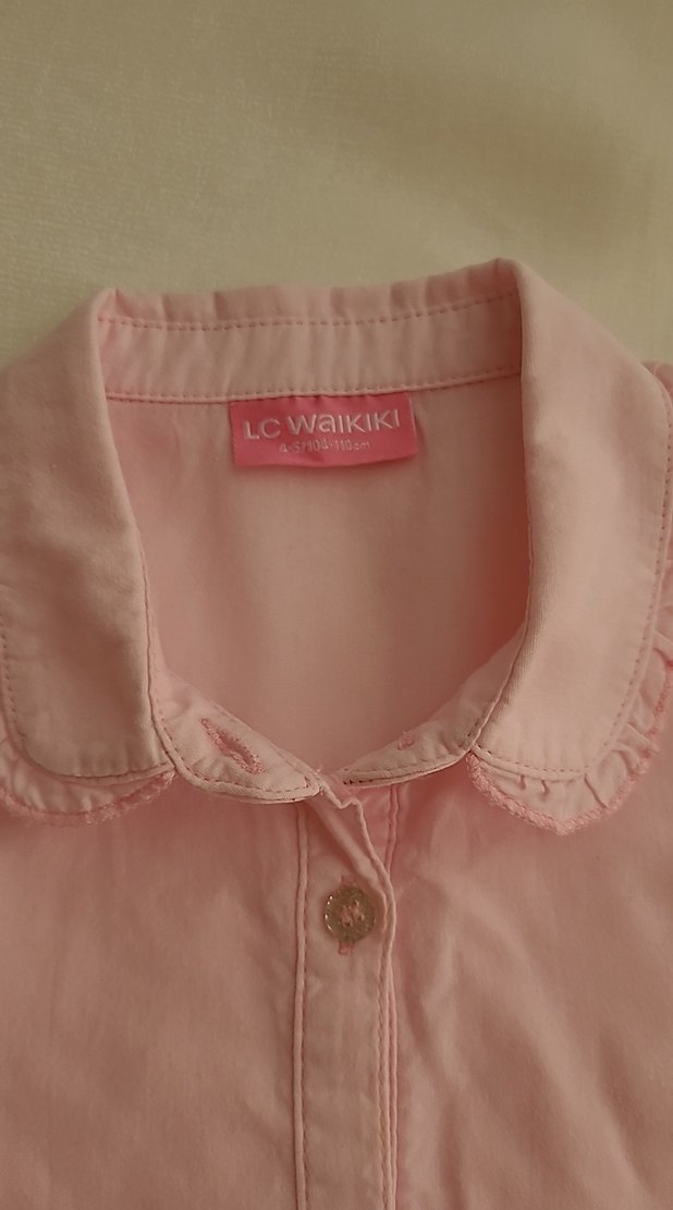 Kız Çocuk Pembe Uzun Kollu Gömlek - Görsel 2