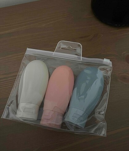 3 lü çantalı seyahat şişesi