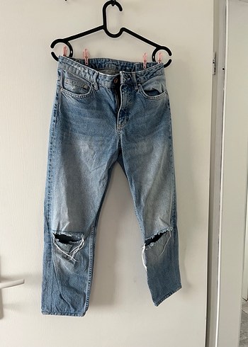 Diğer Acik Mavi Yirtik Denim Jean