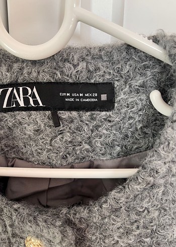 Düğmeli Gri Kadın Yün Kaban - Görsel 2