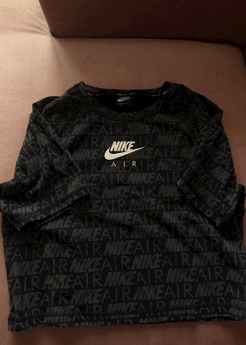 Nike Siyah Gri Logo Baskili Uzun Kollu Tisort