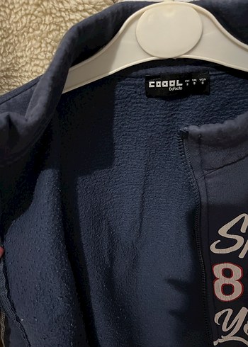 s Beden Fermuarlı, Yüksek Yakalı Mavi Sweatshirt