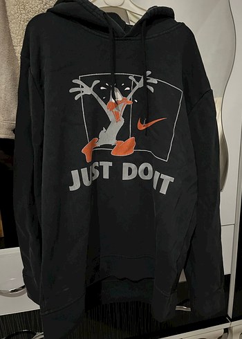 Siyah Baskılı Oversize Sweatshirt