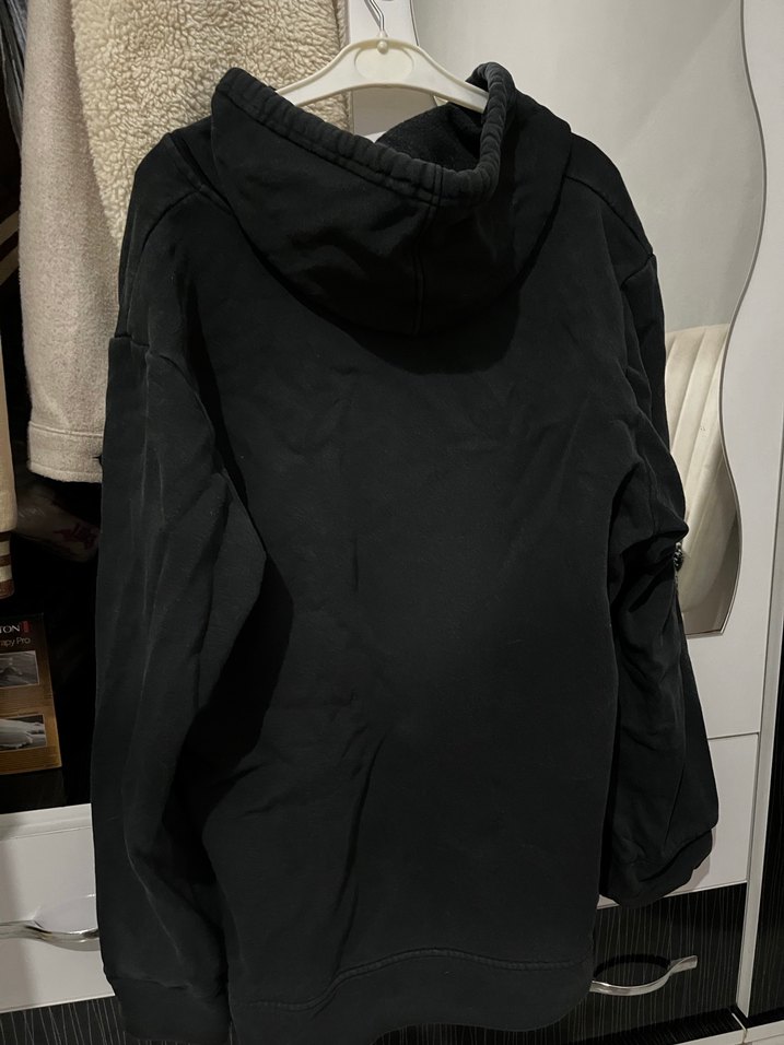 Siyah Baskılı Oversize Sweatshirt - Görsel 2